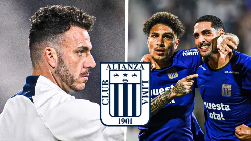 Mariano Soso, entrenador de Alianza Lima, y Paolo Guerrero con Pablo Sabbag, atacantes íntimos.
