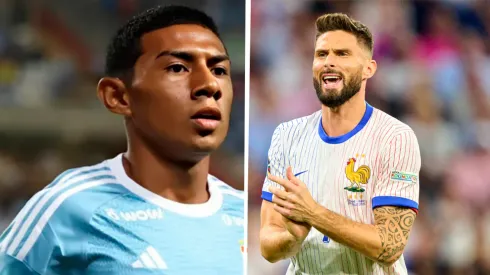 Maxloren Castro y Olivier Giroud.