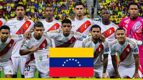 Selección Peruana y la bandera de Venezuela.