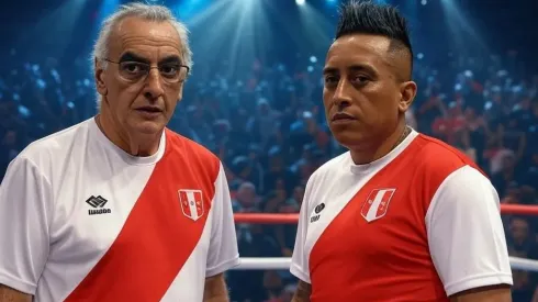 La polémica de Jorge Fossati contra Christian Cueva. Imagen generada por IA de Grok