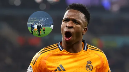 Vinicius, sin pelos en la lengua sobre la pancarta del Manchester City.