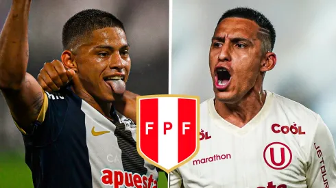 Kevin Quevedo y Alex Valera con el escudo de Perú.