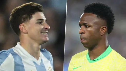 Julián Álvarez le ganó la pulseada a Vinicius Júnior en los cruces que protagonizaron en la temporada entre Atlético de Madrid vs. Real Madrid y Argentina vs. Brasil.