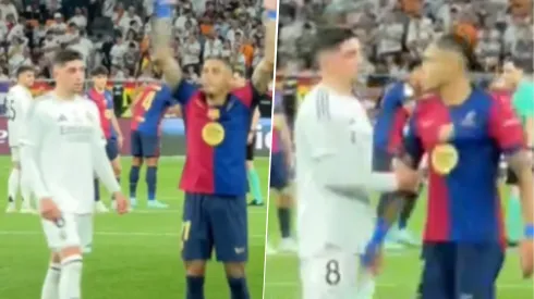 Federico Valverde increpó a Raphinha por su festejo antes de que el árbitro pitara el final del partido.