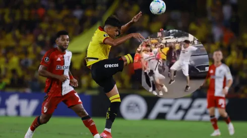 Hinchas de Barcelona y River pelearon fuera del Monumental.