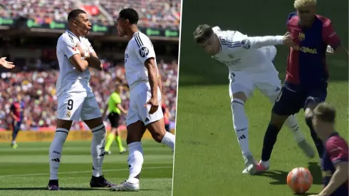 Federico Valverde pisó a Lamine Yamal en el segundo gol de Kylian Mbappé frente al Barcelona en Montjuic.