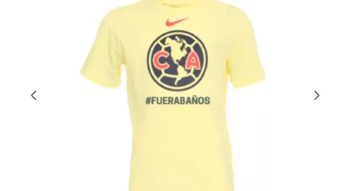 Un usuario en Twitter diseñó una playera del América con el estampado de #FueraBaños.
