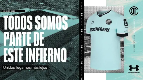 El lema del tercer jersey del Toluca con su lema.
