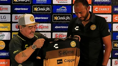 La presentación oficial de Diego Maradona como director técnico de Dorados.
