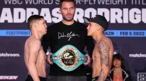 Cuadras y Rodríguez preparados para pelear.
