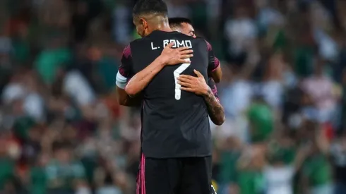 Selección mexicana en el festejo del gol de Erick Sánchez con Luis Romo
