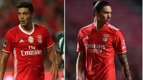Raúl Jiménez y Darwin Núñez en el Benfica