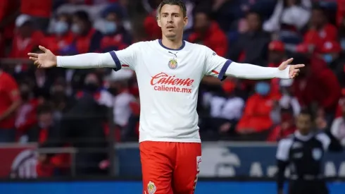 Calderón, incrédulo por su gol anulado.