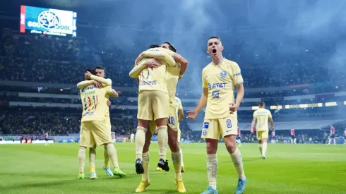 Ciudad de Mexico, 17 de septiembre de 2022. Alejandro Zendejas en festejo de gol, durante el partido de la jornada 15 del torneo Apertura 2022 de la Liga BBVA MX, entre las Águilas del America y las Chivas Rayadas del Guadalajara, celebrado en el estadio Azteca. Foto: Imago7/ Rafael Vadillo
