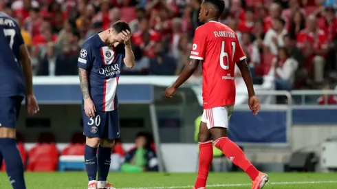 SL Benfica v Paris Saint-Germain: Group H – UEFA Champions League Lionel Messi of Paris Saint-Germain (L) reacts during
