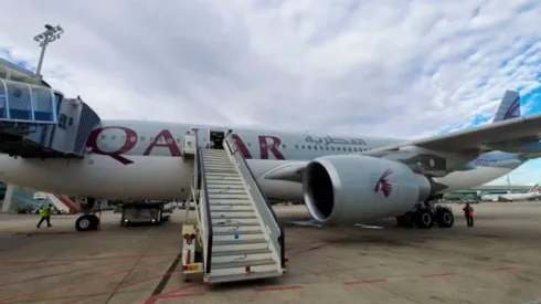 El avión que trasladó a la selección mexicana a Qatar 2022.
