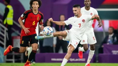 221123 Stephen Eustaquio of Canada during the FIFA World Cup, WM, Weltmeisterschaft, Fussball 2022 football match betwe
