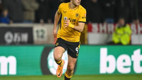 Premier League Wolverhampton Wanderers v Leeds United Raul Jimenez 9 of Wolverhampton Wanderers during the game Copyrigh
