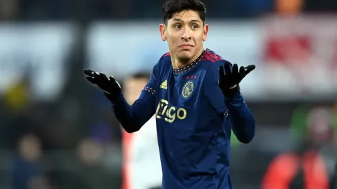 ROTTERDAM – Edson Alvarez of Ajax reacts during the Dutch premier league match between Feyenoord and Ajax at Feyenoord S
