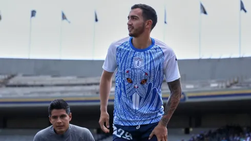 Luis Chávez en la visita del Pachuca a los Pumas en el Clausura 2023.
