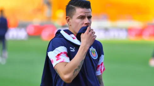 Pavel Pérez, previo a un partido de Chivas en el torneo Clausura 2023.
