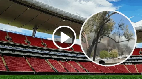 Incendio en las afueras del Estadio Akron antes del Chivas – Atlas.
