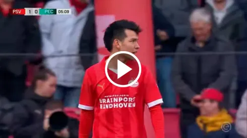 Hirving Lozano convirtió el 1-0 de PSV ante PEC Zwolle.
