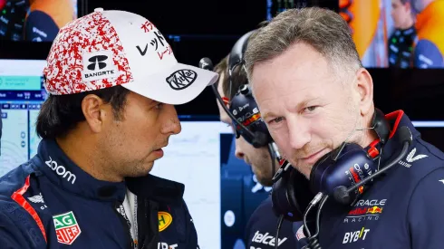 El cruce entre Checo Pérez y Christian Horner en el GP de Japón
