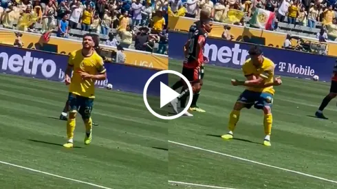 Henry y su clásico festejo, pero al unísono con la afición.