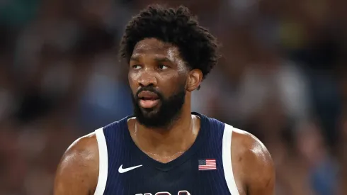 – Basketball 5&#215;5 – 1/4 finals – USA-Brazil – Paris 2024 – 07/08/2024 – France / Seine Saint Denis / Paris – Joel Embiid USA during the Quarter Finals of the 5&#215;5 Basketball events of the Paris Olympic Games, Olympische Spiele, Olympia, OS between the USA and Brazil, at the Bercy Arena, on July 6, 2024. PUBLICATIONxNOTxINxFRAxRUS JulienxMattiax/xLexPictorium LePictorium_0296148
