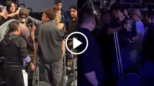 Igor Lichnovsky presenciando la exhibición de Floyd Mayweather.