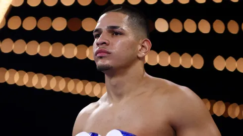 NEW YORK, NY – JUNE 11: Edgar Berlanga during his NABO super middleweight championship fight against Alexis Angulo at The Hulu Theater at Madison Square Garden on June 11, 2022 in New York City. Berlanga defeated Angulo on a decision. Photo by Rich Schultz/Getty Images)
