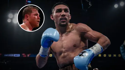 Teófimo López estuvo presente apoyando a Canelo Álvarez
