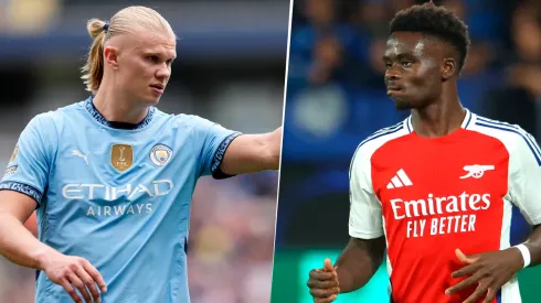 Erling Haaland y Bukayo Saka, figuiras del Manchester City y Arsenal, respectivamente.
