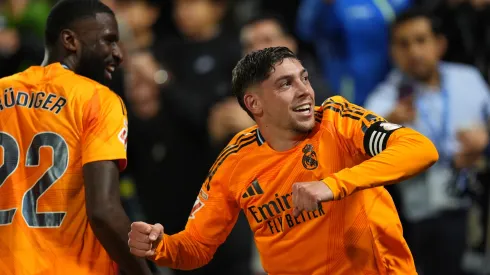 Valverde festeja un gol de Real Madrid.