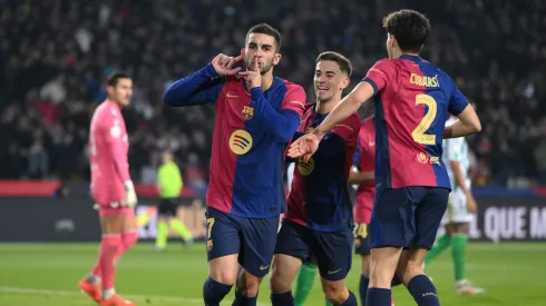 Los jugadores de Barcelona, a puro festejo.