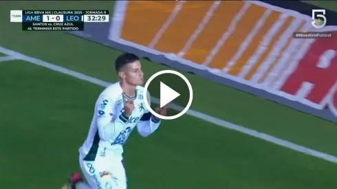 James Rodríguez le marcó al perseguidor de Léon.