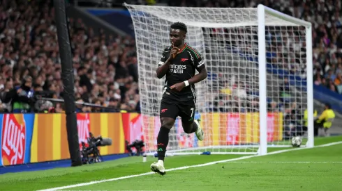 Bukayo Saka celebra su gol ante Real Madrid
