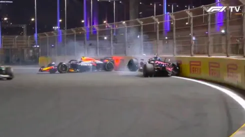 Los coches de Yuki Tsunoda y Pierre Gasly tras el accidente