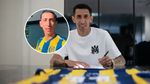 Ángel Di María en su presentación con Rosario Central