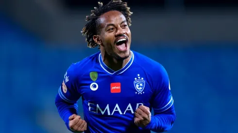 André Carrillo festejando su gol con el Al Hilal. (Foto: Twitter Al Hilal)