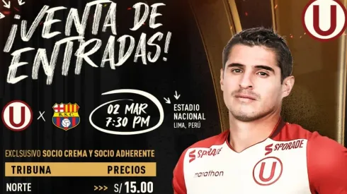 Universitario puso en venta las entradas para duelo ante Barcelona. (Foto: Twitter Universitario)
