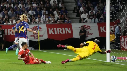 SUITA, JAPAN – JUNE 20: Junya Ito of Japan scores the team's third goal during the international friendly match between Japan and Peru at Panasonic Stadium Suita on June 20, 2023 in Suita, Osaka, Japan. (Photo by Koji Watanabe/Getty Images)