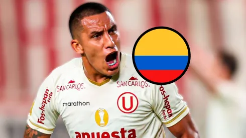 Alex Valera y la bandera de Colombia.