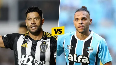 Hulk y Martin Braithwaite, delanteros de Atlético Mineiro y Gremio.
