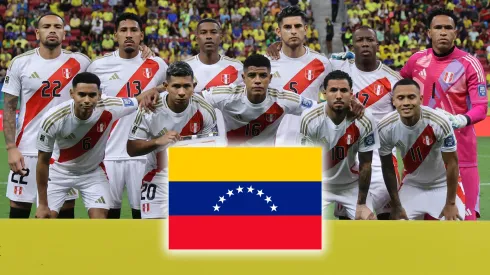 Selección Peruana y bandera de Venezuela.