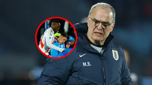 Marcelo Bielsa en el Perú vs. Uruguay.