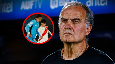 Marcelo Bielsa en el Perú vs. Uruguay.