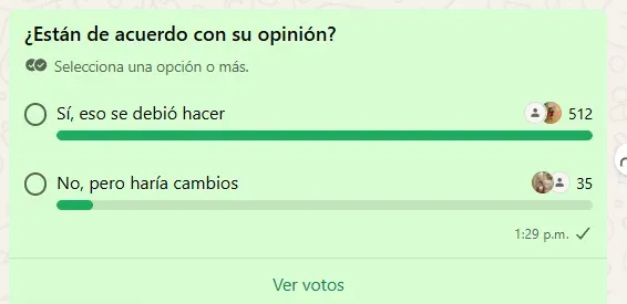 Encuesta canal Selección Perú (WhatsApp Bolavip Perú).