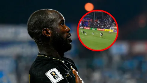 Cecilio Waterman festejando en el Panamá vs. Guatemala.